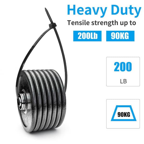 Lukyamzn 24 in. UV Resistant Nylon Cable Zip Tie Black 100-Pack