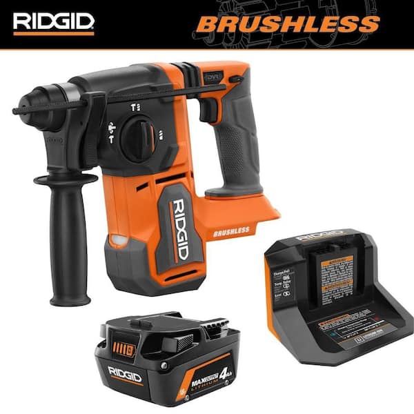 18V Brushless 1 in. SDS-Plus Rotary Hammer Kit with (1) 4.0Ah Battery and charger