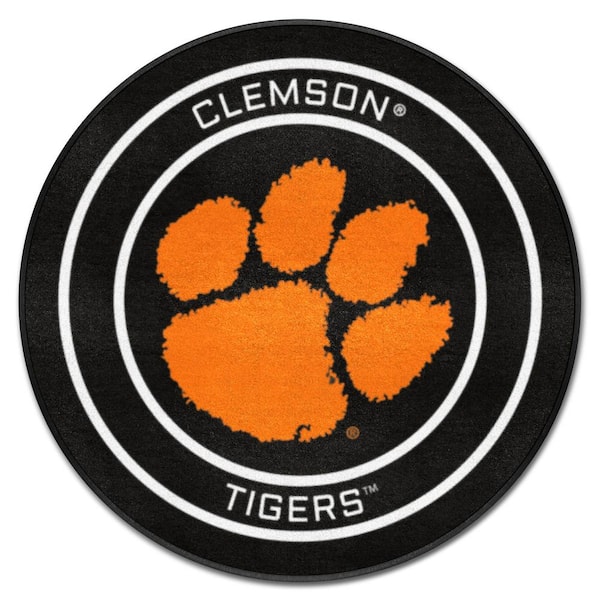 FANMATS Clemson Black 2 ft. Round Hockey Puck Accent Rug 33157 - The ...