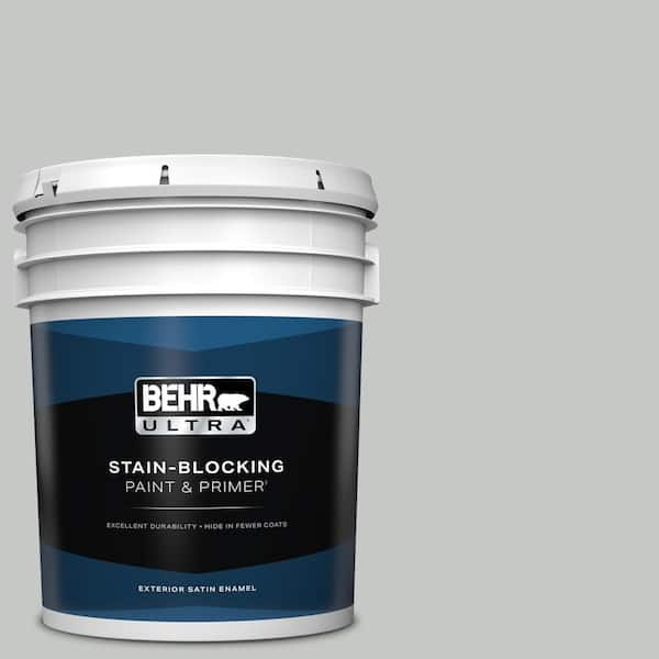 BEHR ULTRA 5 gal. #BNC-07 Frosted Silver Satin Enamel Exterior Paint & Primer