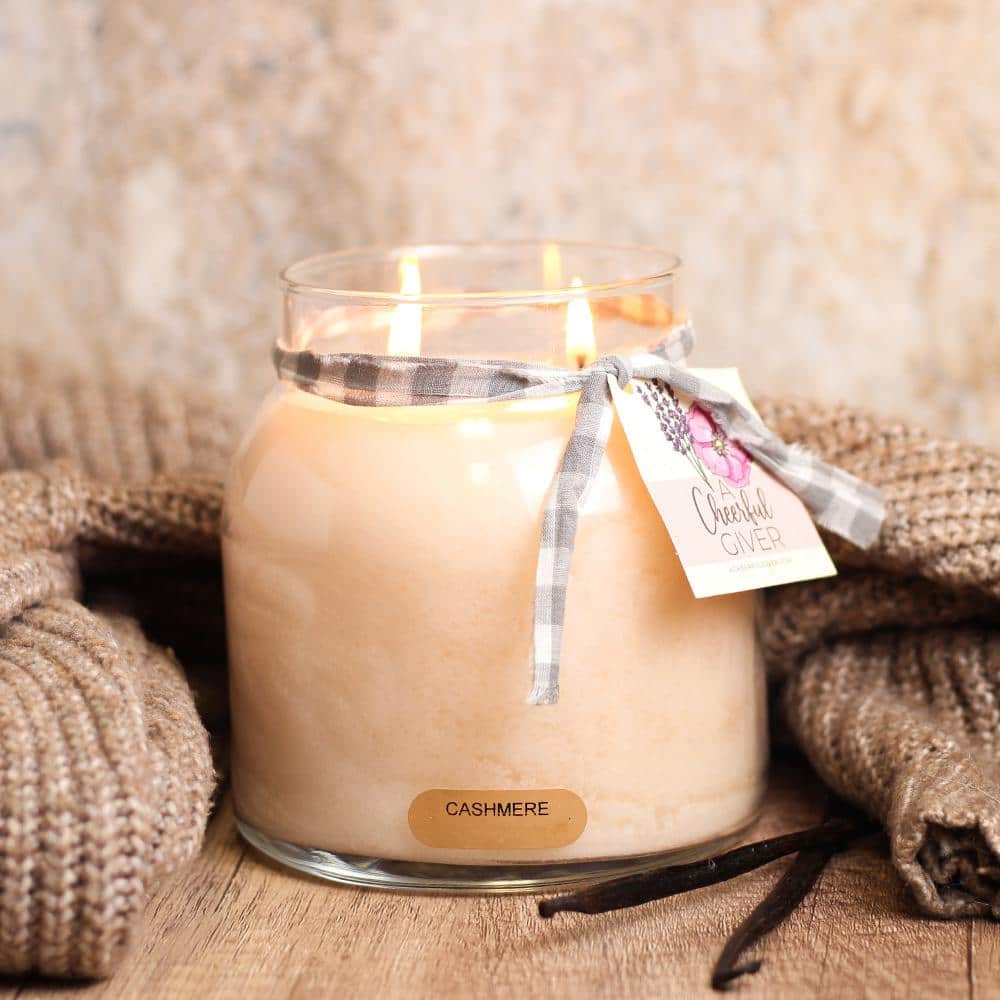 Cashmere Scented 34oz Jar Candle with Black Lid