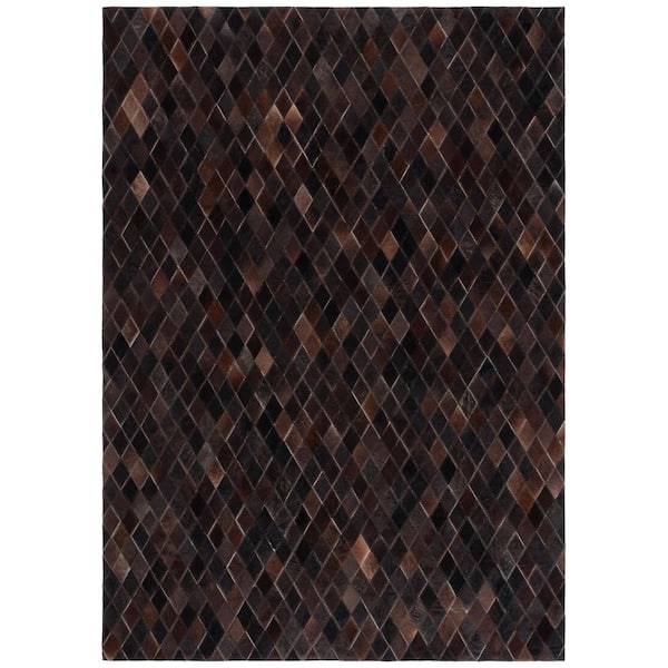 Studio Leather 8 ft. x 10 ft. Brown/Charcoal Diamond Area Rug