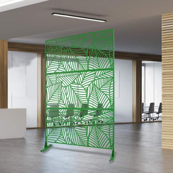 Sudzendf Outdoor and Indoor Freestanding Decorative Privacy Screen Metal Privacy Screen, Fence Panels in Green
