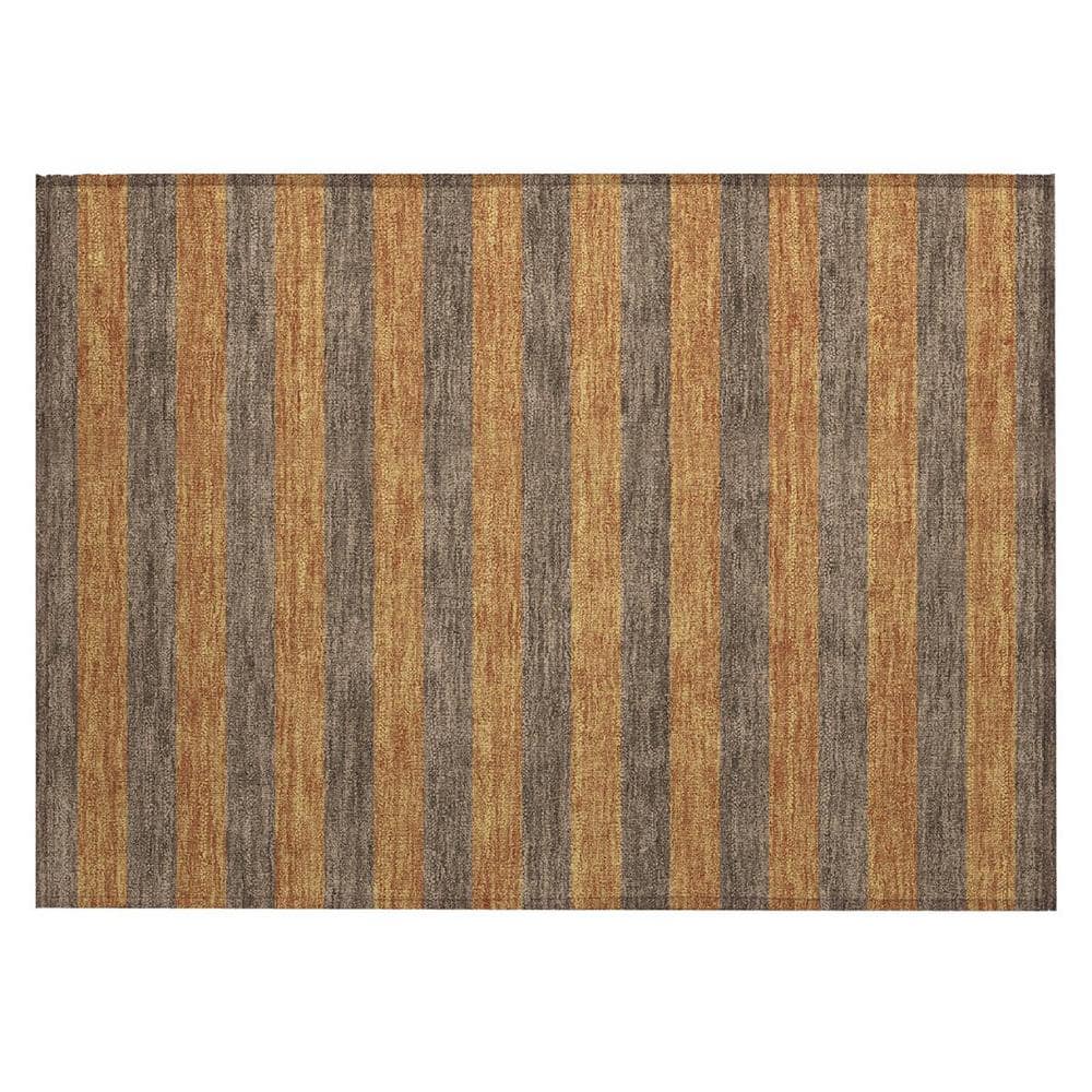 Brown and Tan 2 ft. x 3 ft. Woven Striped Polyester Rectangle Indoor/Outdoor Area Rug price history on PriceWatchPro