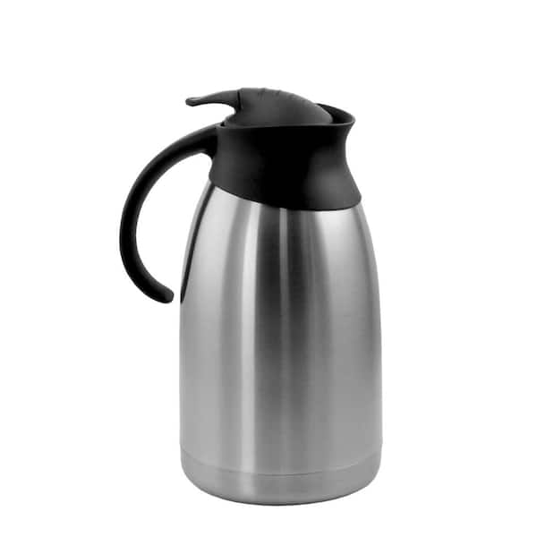 MegaChef 67.6 fl. oz. Stainless Steel Thermal Carafe with Black LID ...