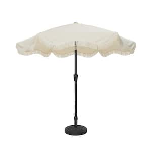 9 ft. Unique Design Crank Design Outdoor Patio Market Umbrella in Milky White with Full Fiberglass Rib and Base