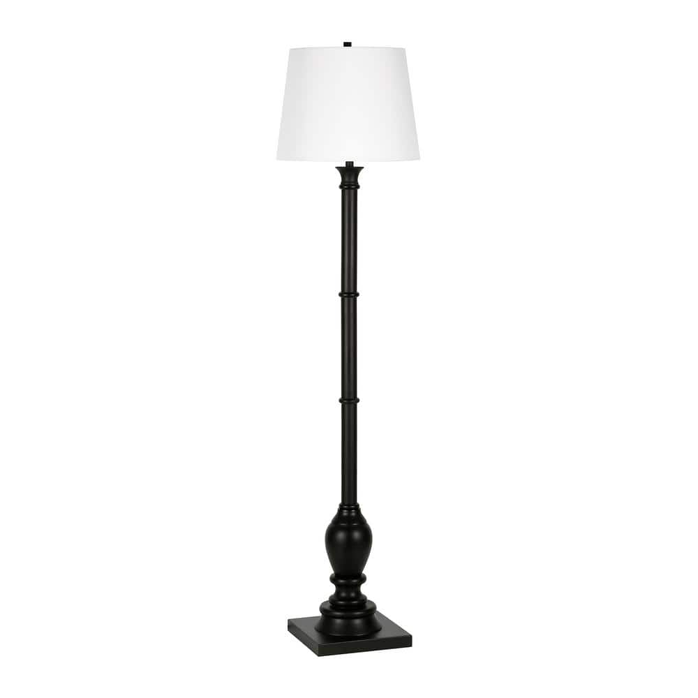 DKD Home Decor Floor Lamp - Black/Golden Metal & White Resin (2