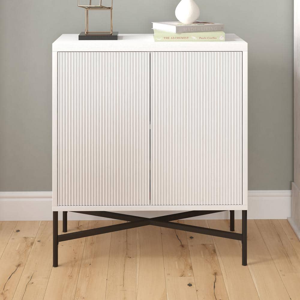 Brighton Compact White 28" Office Accent Cabinet with Adjustable Shelf