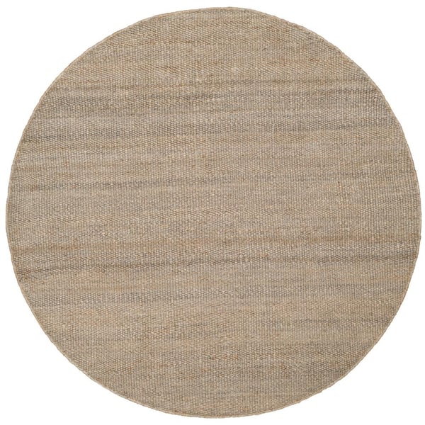 SAFAVIEH Natural Fiber Gray 4 ft. x 4 ft. Round Solid Area Rug