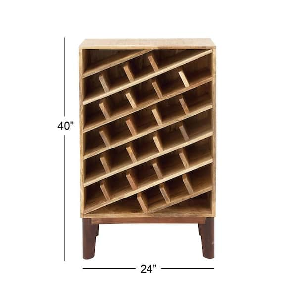 Litton Lane 30 Bottle Brown Standing Wine Rack 28735 The Home Depot