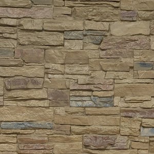 Sample - 1-1/4 in. x 9 in. Colfax Urethane Canyon Ridge Stacked Stone, StoneWall Faux Stone Siding Panel Moulding
