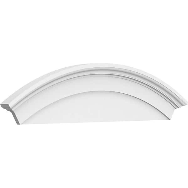 Ekena Millwork 52-in W x 14-in H x 2-3/4-in P Arched Signature Urethane Pediment, Primed Tan