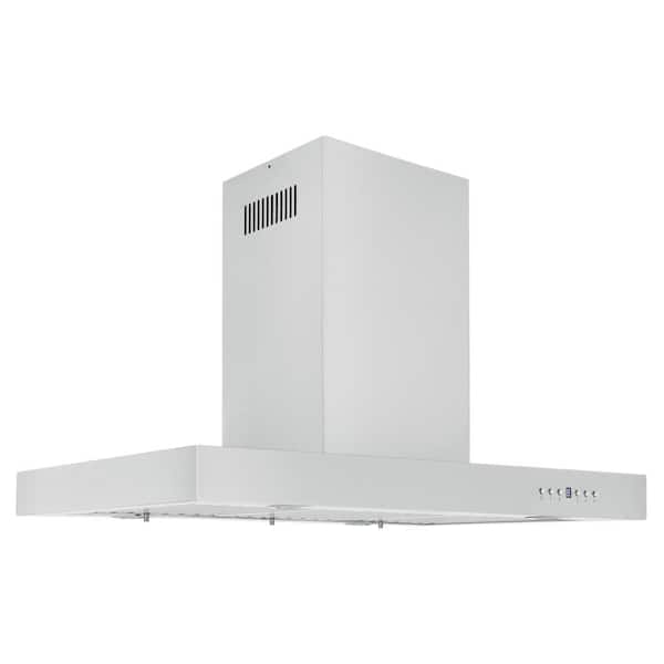 36 in. 400 CFM Convertible Island Mount Range Hood in Stainless Steel