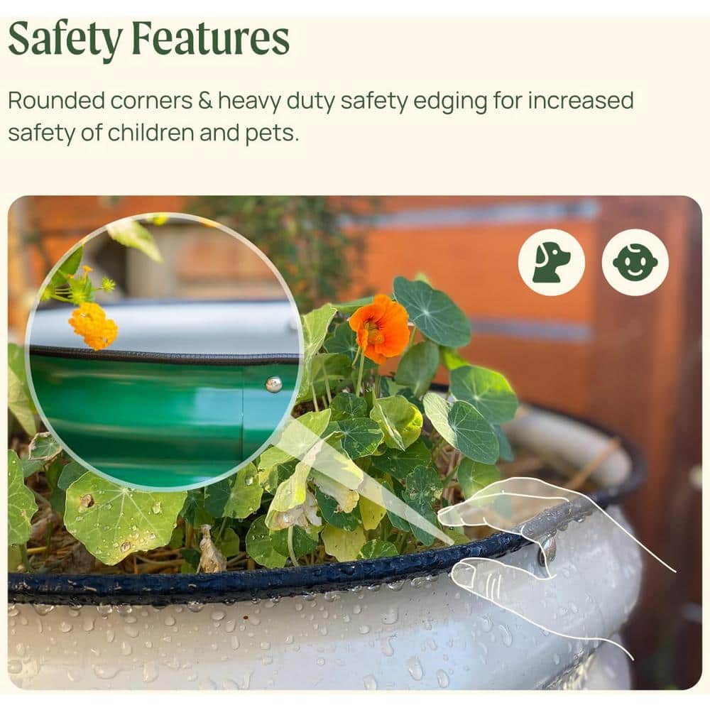 17" Tall Sky Blue Modular Metal Raised Garden Bed
