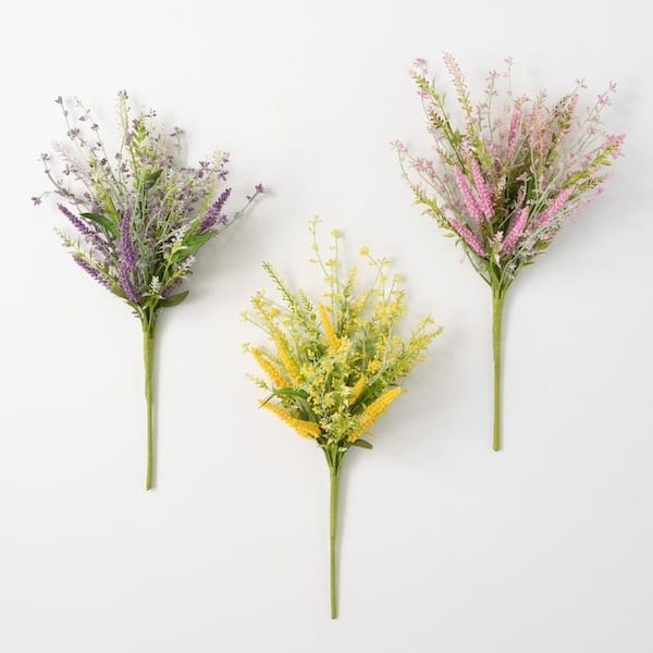 SULLIVANS 21" Artificial Multicolor Spiky Leaf Bush - Set of 3