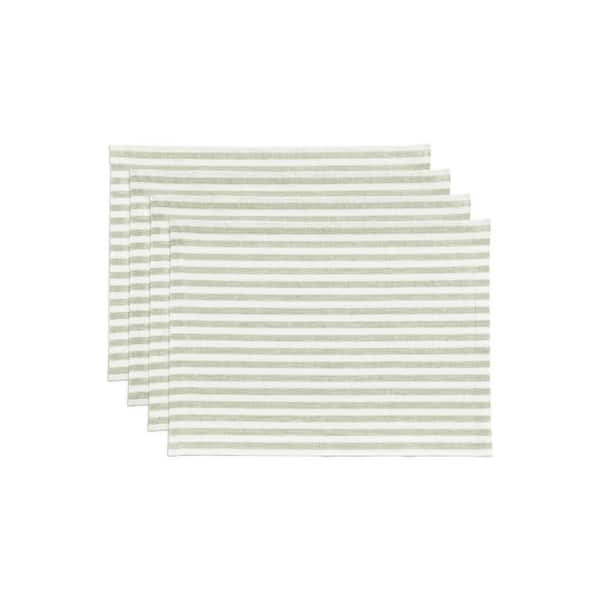 19 in. x 14 in. Green Linen Cloth Placemats (Set of 4)