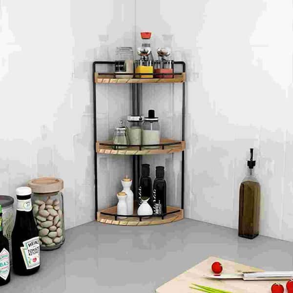 Dyiom Kitchen Countertop Organizer Corner Shelf 3 Tier Bathroom Storage Display Counter Shelves