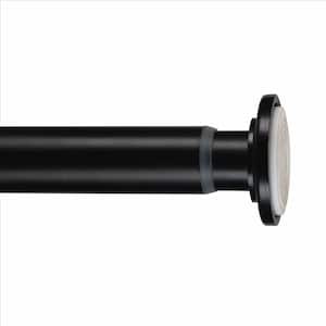 24 in. - 42 in. Adjustable Tension Curtain Rod in Matte Black