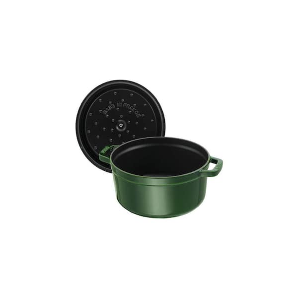 STAUB Cast Iron 7 qt. Round Enameled Cast Iron Dutch Oven - Basil