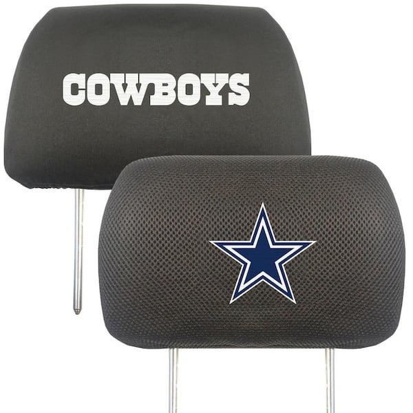 FANMATS NFL Dallas Cowboys Black Embroidered Head Rest Cover Set (2-Piece)