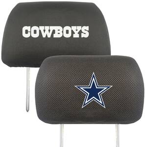 NFL Dallas Cowboys Black Embroidered Head Rest Cover Set (2-Piece)