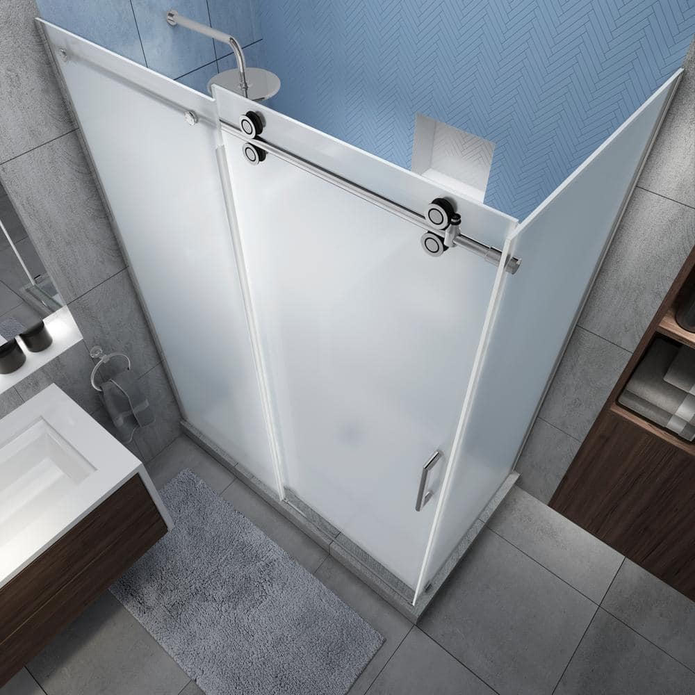 Langham XL Frameless Frosted Glass Sliding Shower Enclosure