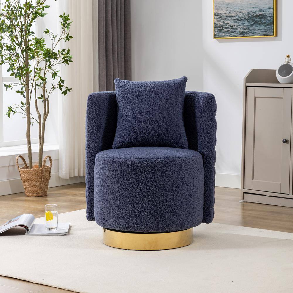 Black Swivel Arm Chairs Accent Chair, Modern Curved Tufted Back With ...