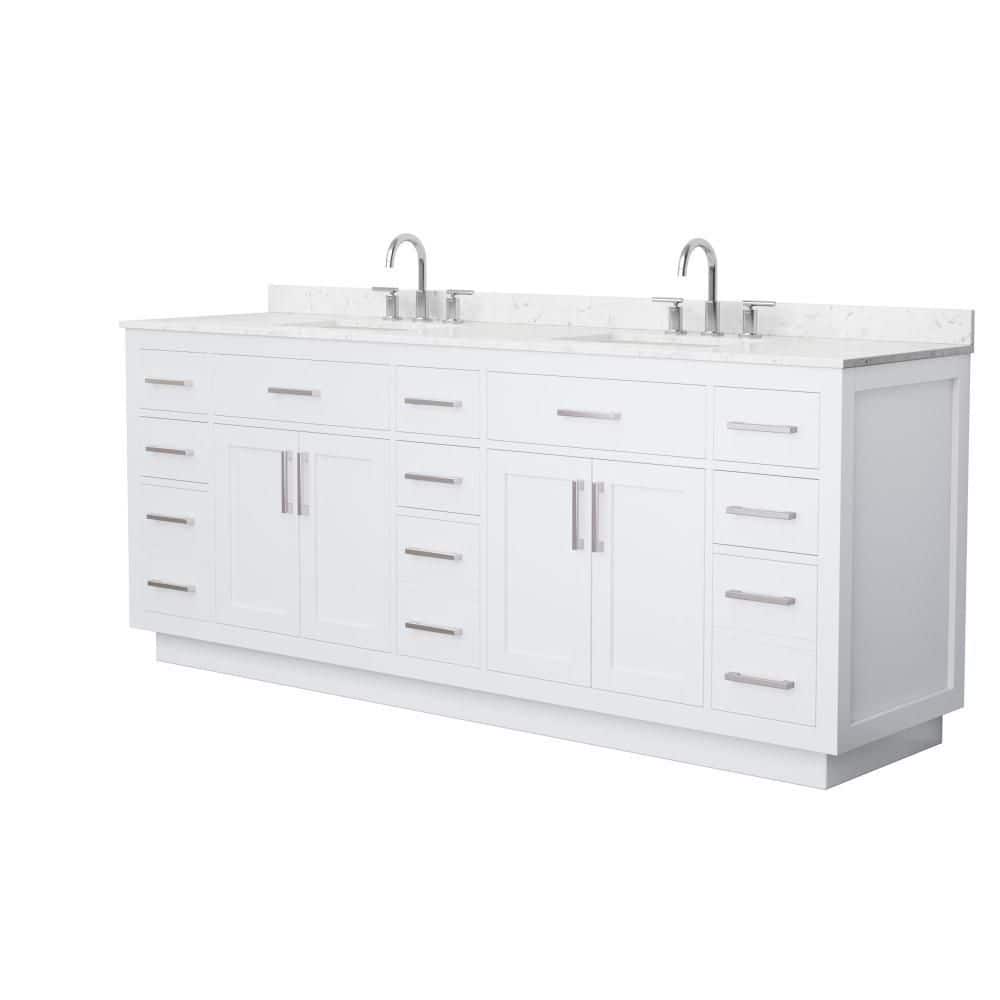 Beckett TK 84 in. Double Freestanding White Bath Vanity with Top price history on PriceWatchPro