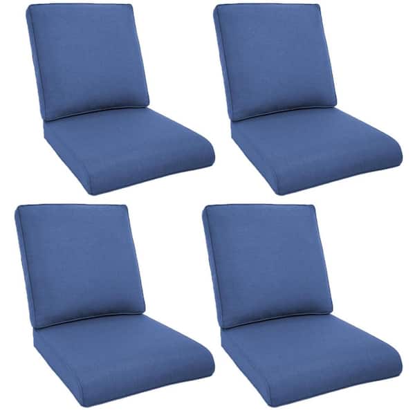 Gymojoy 22 in. x 25 in. 8-Piece Deep Seating Outdoor Lounge Chair Replacement Cushion and Back Pillow in Blue