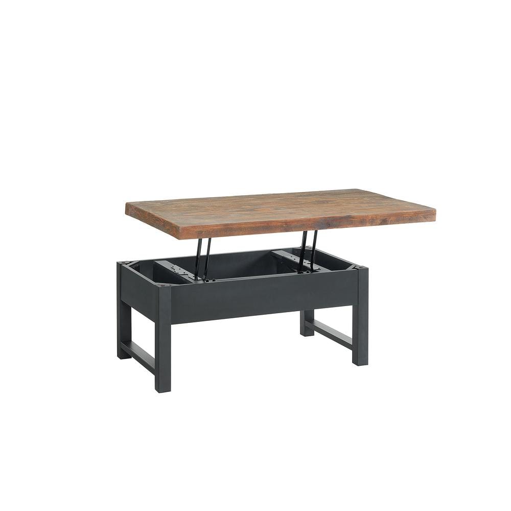 Pomona Rustic Natural Rectangular Lift-Top Coffee Table with Storage