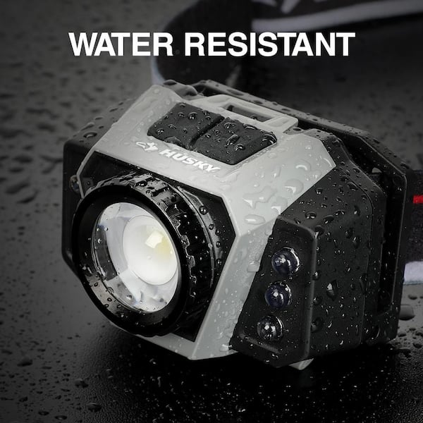 Husky 600-Lumen Dual Power Mulit-Color Focusing Headlamp with UV