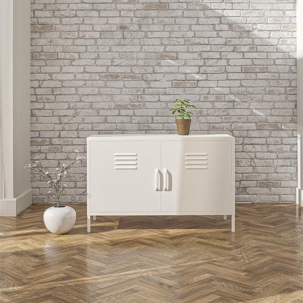 SystemBuild Evolution Bonanza Soft White 2-Door Metal Locker Accent Cabinet