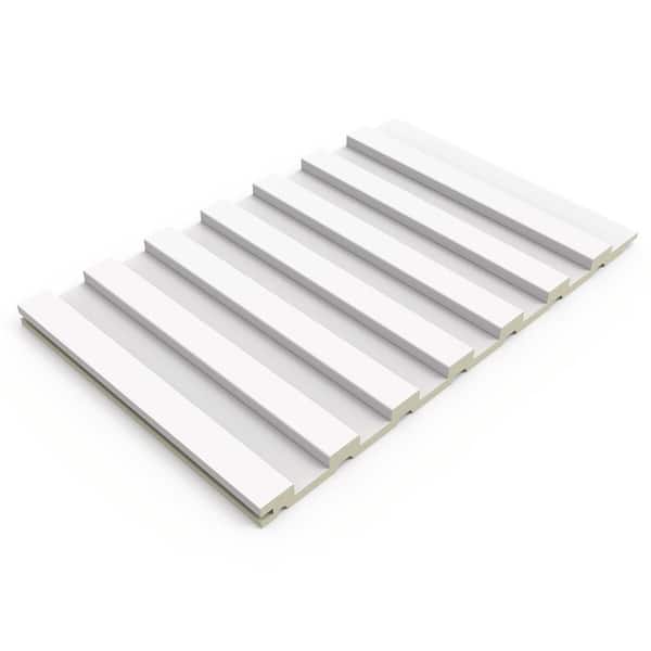 sunwings 0.3 in. x 1/3 ft. x 1/2 ft. White WPC 3D Vinyl Decorative Wall Paneling for Interior Wall Decor (1-Pack)
