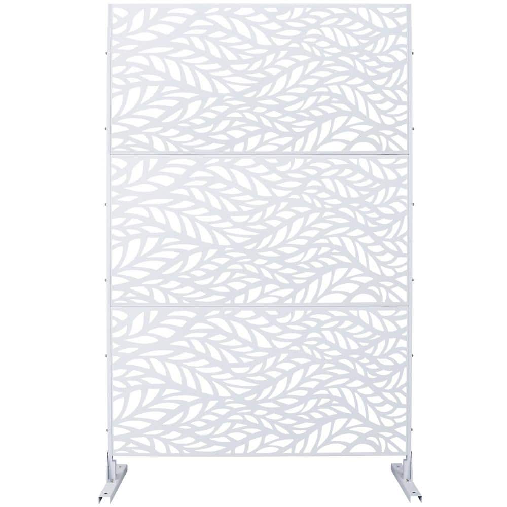 6.3 ft. x 4 ft. White Steel Freestanding Flat Flat Top Decorative Privacy Screen Metal Fence Panel price history on PriceWatchPro