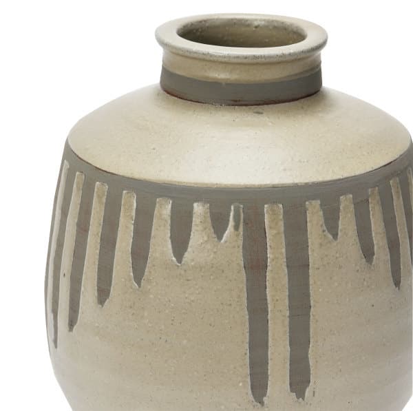 Gray Ceramic Urn-Shaped Table Vase