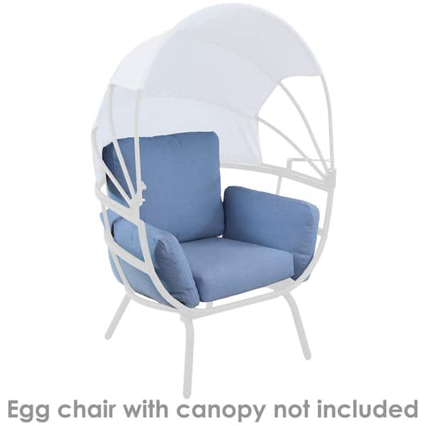 Sorra Home 27 x 44 Sunbrella Egg Chair Cushion in Canvas Granite
