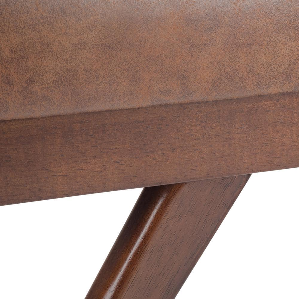 Chanelle 48" Distressed Umber Brown Wood Ottoman Bench