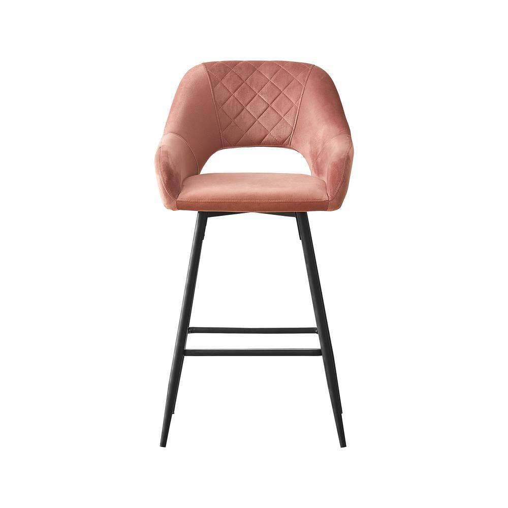 38.2 in. Rose High Back Metal Frame Breakfast Dining Bar Stool with