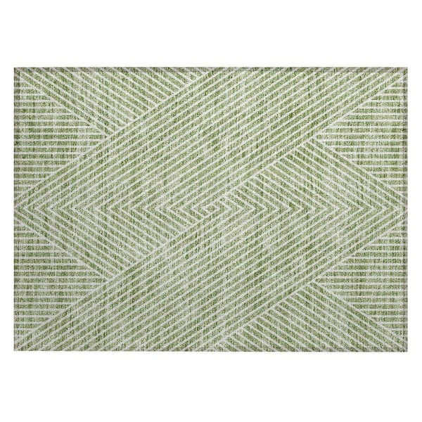 Chantille Machine Washable Indoor/Outdoor Abstract ACN937 Aloe 1 ft. 8 in. x 2 ft. 6 in. Area Rug