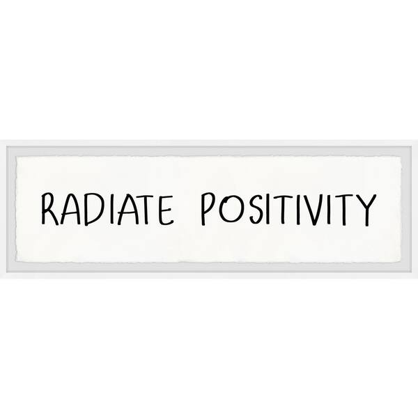 Unbranded "Power of Positivity" by Marmont Hill Framed Typography Art Print 15 in. x 45 in.