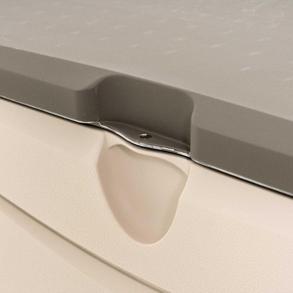 Lifetime 80 Gallon Tan and Brown Lockable Plastic Deck Box