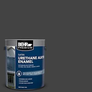 1 gal. #S-H-790 Black Suede Urethane Alkyd Satin Enamel Interior/Exterior Paint