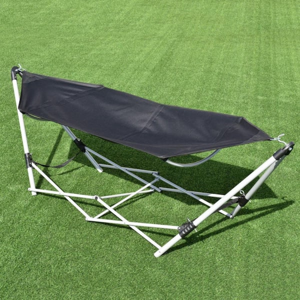 Hammock with selling Collapsible Aluminum Frame, Black