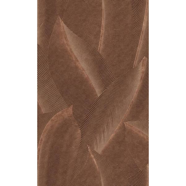 Brown Bold Digital Like Leaf Textured Print Non-Woven Non-Pasted Textured Wallpaper 57 sq. ft.