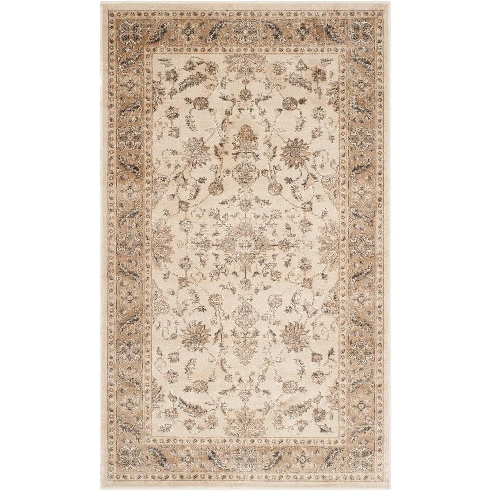 Vintage Stone and Caramel Hand-knotted Rectangular Area Rug