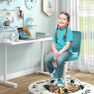 Turquoise Adjustable Height Mid Back Task Chair with Armless