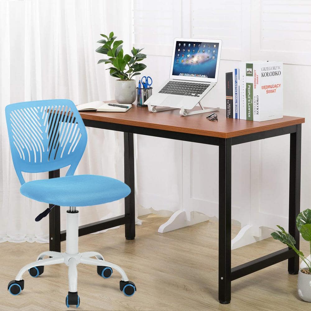 Carnation Blue Middle Back Mesh Seat Swivel Task Chair with Adjustable Height -  Homy Casa, 1503361012111