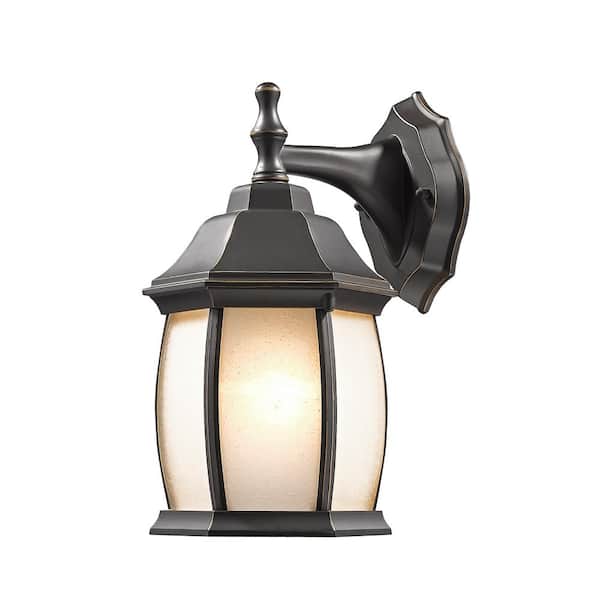 Unbranded Waterdown Oil Rubbed Bronze Outdoor Hardwired Lantern Wall Sconce with No Bulbs Included