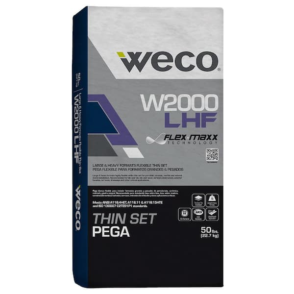 WECO W-2000 LHF 50 lb. White Flooring Powder Mortar for Interior/Exterior Floor and Wall Tile and Stone