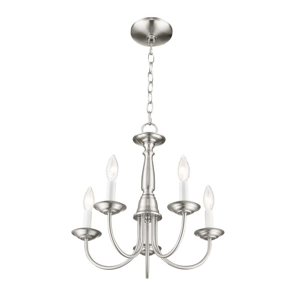 Brushed Nickel 5-Light Traditional Steel Chandelier